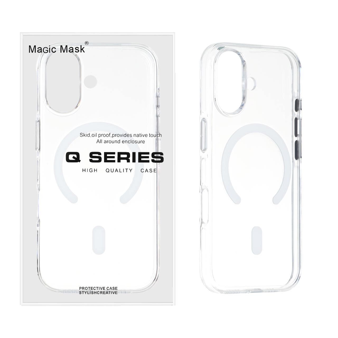 قاب اورجینال Magic Mask پشت سخت شفاف MagSafe مدل Apple iPhone 17 (پک دار)